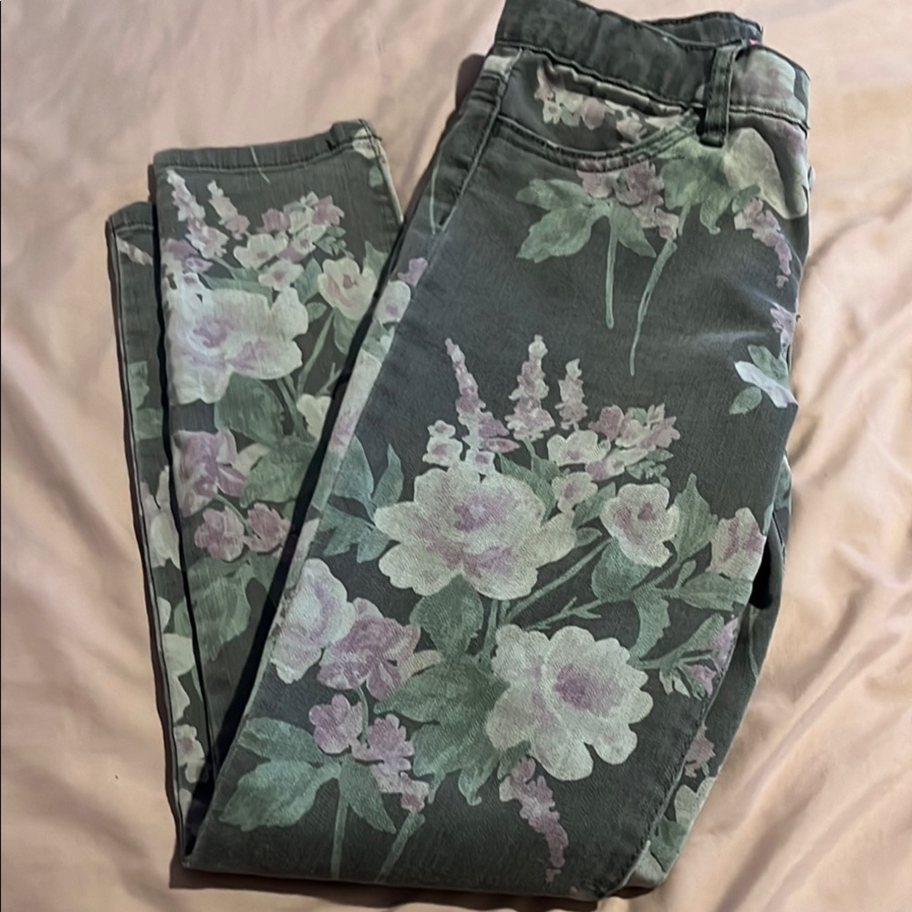 Floral Green kids Jeans
